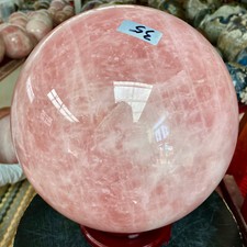 77.16LB Large Natural Pink Rose Quartz Crystal Sphere Ball Healing Reiki picture