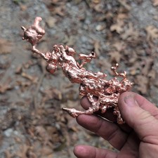 Native Copper Nugget Specimen - Branching Raw Metallic Mineral Piece picture