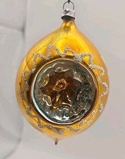 Vintage West Germany Gold Indent Christmas Ornament picture