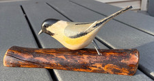 JIM SLACK hand carved & painted BLACK CAPPED CHICKADEE hanging BIRD decoy picture