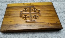 Vintage Jerusalem Pressed Flowers & Views Of The Holy Land Olive Wood Book picture