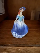 Vintage Ceramic Porcelain Lady Figurine - Blue Dress - 8.5 in Tall picture