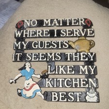 Vintage Kitchen Trivet NO MATTER WHERE I SERVE MY GUESTS Decorative Hot Plate picture