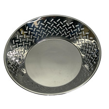 Vintage Alessi Italy Inox 18/10 Stainless Steel Round Open-Work Fruit Basket picture
