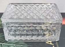 RARE AMERICAN FOSTORIA GLASS CIGARETTE TRINKET BOX picture