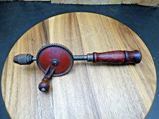 Vintage Egg Beater Hand Drill w/Removable Bit Storage Handle Cap picture