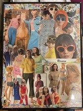 1960s Framed Seventeen Magazine Vintage Fashion Collage. Hang it  up on the wall picture