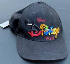VTG 90s Walt Disney World Letters Black Snapback Hat Mickey Goofy Tigger NWT picture
