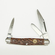 VINTAGE 1969-172 BOKER USA TREE BRAND (8585) 3 BLADE STOCKMAN picture