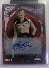 2026 Topps Chrome Star Wars Emilia Clarke Qi’ra #43 True Red Refractor Auto 5/5 picture
