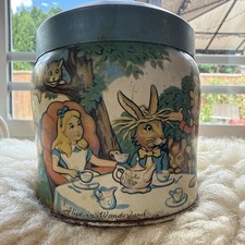 Vintage Thorne’s Toffee Tin Alice in Wonderland Leeds England Collectible picture