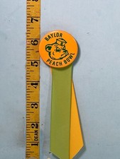 Vintage Peach Bowl University of Baylor w/Tassels Pinback Button 1-1/8