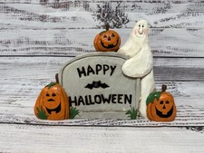 Vintage Eddie Walker Halloween Tombstone, Ghost and Jack 'O Lanterns Decoration picture