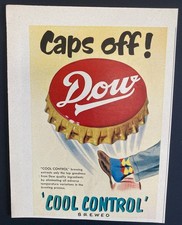 1953 CANADA CANADIAN AD BEER BREWERY DOW CAPS OFF COOL CONTROL picture