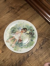 Vintage Limoges Collectible Plate Marie-Ange Girl Paul Durand Girl & Apple 1978 picture