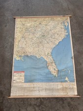 Rand McNally Southeastern United States Wall Map Vtg Champion School Pull Down picture