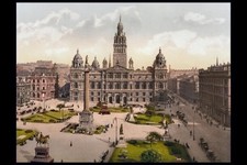Photo:Glasgow Scotland George Square 1890s City Hall Photochrom Print picture