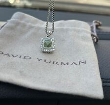David Yurman 925 Silver 7mm Albion Pendant & Prasiolite & Diamond 18 Necklace picture