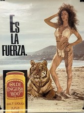 OE Olde English 800 Malt Liquor Es La Fuerza Poster Tiger 1980’s Beer 22.5x17 picture