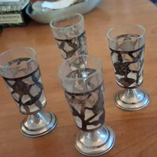 VINTAGE SILVER MEXICAN TAXCO GLASSES picture