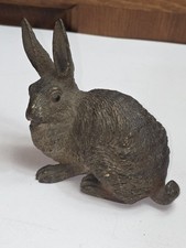 Antique Large Geschutzt Vienna Cold Painted Bronze Rabbit Bunny Hare Figure  picture