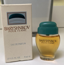 VTG Baryshnikov women pour femme eau de parfum Travel Mini 0.27 oz Boxed 1995 picture