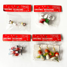 VTG 70s Christmas Ornaments 4 Pkgs NIP Hand Painted Wood Mice Angels Taiwan picture