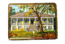 1910 T69 Historic Homes #2 BEAUVOIR HOME OF JEFFERSON, Helmar Turkish, Factory 7 picture