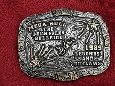 Indian Mega Bull Riding☆1989☆ RODEO X~TREME CHAMPION☆☆TROPHY BUCKLE☆Rare☆709 picture