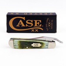 Case xx RussLock Barnboard Jig Lime Green Bone Stainles Steel Pocket Knife 61043 picture