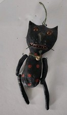 Vintage Whimsical Handmade Halloween Black Cat 7.5