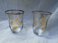 Set of 2 Vintage Libbey Glass Gold Juice Glasses picture