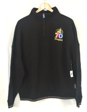 Disneyland 70th Anniversary ¼ Zip Logo Pullover Sweatshirt L Black Large RARE picture