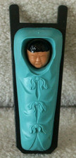 Inuit Eskimo Native American Baby Papoose Hard Plastic Wall Hanging Vintage Toy picture