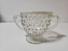 Vintage ANCHOR HOCKING MOONSTONE OPALESCENT CLEAR USA Open Sugar Bowl picture