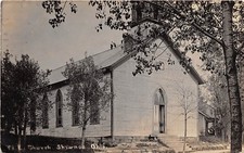 D16/ Shawnee Ohio Postcard RPPC Perry County c1910 M.E. Church Building picture