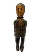 Antique Hand Carved Wood  Folk Art Southern Man Figure African American ? Ohio ? picture