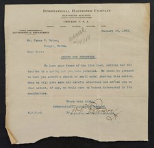 1908 vintage INTERNATIONAL HARVESTER Co chicago il LETTERHEAD dolan bangor me IH picture
