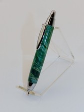Handmade Mini Click Pen made from Green Dyed Box Elder Burl. A great gift. #14 picture