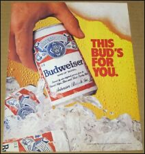 1988 Budweiser Beer This Bud's For You Print Ad Advertisement Vintage 8.25x10.75 picture