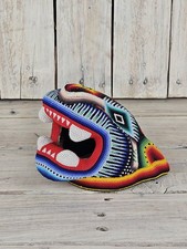 Wixárika Huichol Jaguar Head - Handmade With Colorful Glass Beats On Beeswax picture