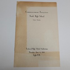 1953 North High School Commencement Program Omaha Nebraska Graduation Vtg picture