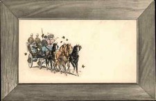 Coaching Horse Carriage Finely Embossed Lithograph Nice Border Series 612 PC #1 picture