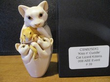 Harmony Kingdom Adam Binder Kiss n' Cuddle Cats with Lizard UK Made Box Figurine picture