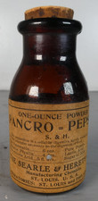 Antique PANCRO = PEPSIN Bottle Apothecary Searle & Hereth Co 1906 Original Label picture