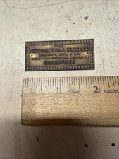 Rare Antique Advertising Herschede Hall  Clock Part Identification Brass Plate picture