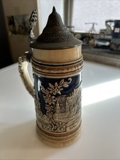 Vintage Wekara German Beer Stein Ceramic Pewter Lid Salzburg h29ws picture
