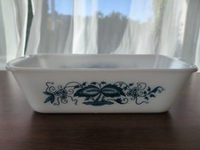 Vintage Glasbake Rectangular Baking Dish J522 1.5QT Bread Oven white milk glass picture