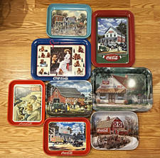 Vintage Coca-Cola Lot of 8 Advertising Trays - 90s/00s picture