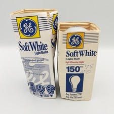 VTG GE Soft White 150W Bulbs 91190 NOS Lot of 2 Tested / Works picture